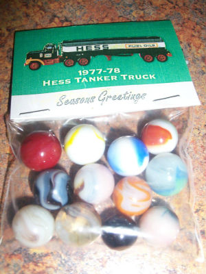 Hess Truck Marbles with Advertisement